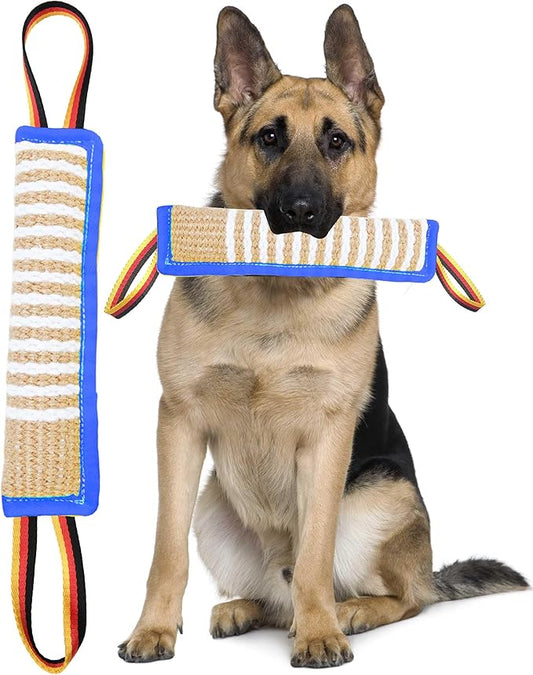 Clysoru Dog Tug Toy Tough Jute Bite Pillow Lasting Training Equipment Puppy to Large Dogs Interactive for Large and Small