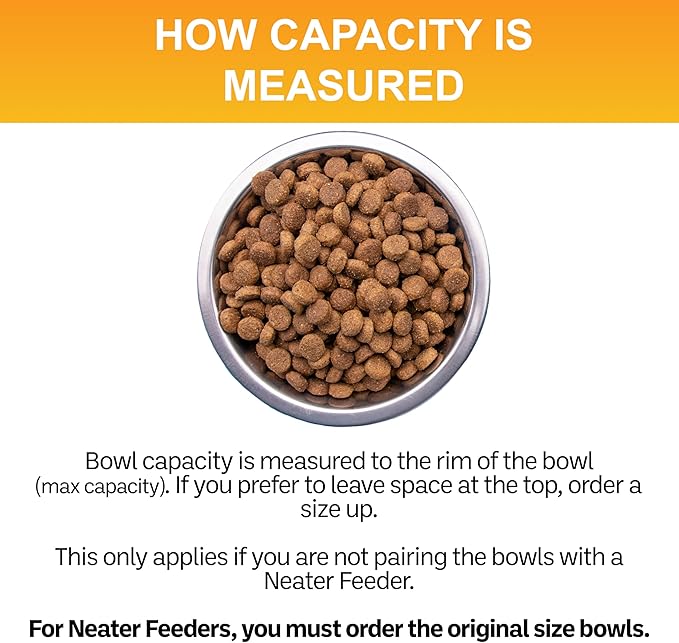 Neater Pet Brands 1.5 Cup (12 oz.) Shallow Stainless Steel Cat Bowls, Set of 2 Neater Feeder Replacement Bowls (Deluxe Model), Metal Cat Dishes for Food and Water, Whisker Friendly, Dishwasher Safe