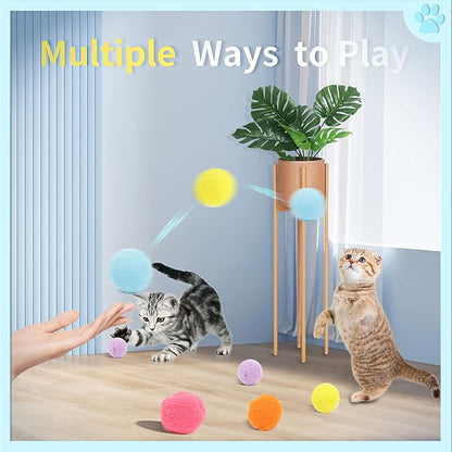24 Pcs Colorful Pet Balls, Soft Plush Balls, Cat's Favorite Toy Ball, Interactive Cat Toy.