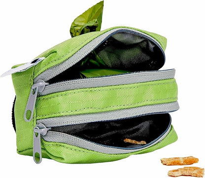 Blueberry Pet Neon dog waste bags Dog Poop Bags Rolls Dispenser for Dog Leash, 2 Auto Locking Zipper Dog Poop Bags Holder, Durable Polyester, Includes Free Roll, Ideal for Pet Parents & Walkers