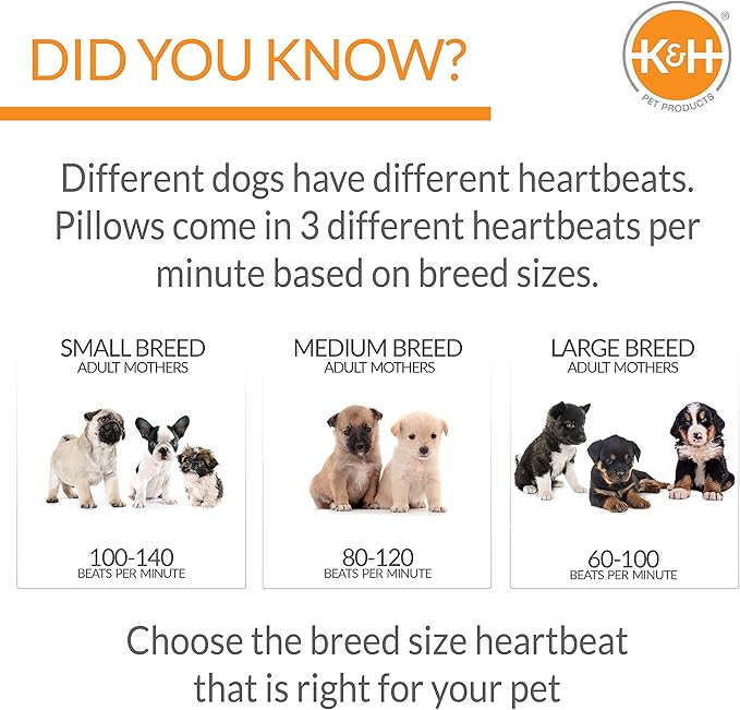 K&H Pet Products Mother's Heartbeat Calming Dog Toy Heart Pillow Red Large Breed Heartbeat 10 Inch