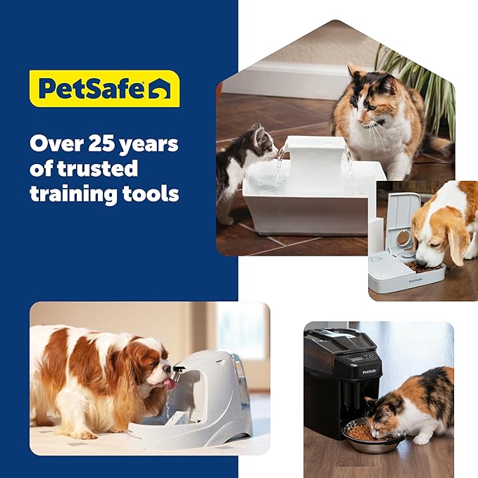 PetSafe Drinkwell Stainless Steel 360 Multiple Pet Fountain - Scratch and Rust Resistant Automatic Water Dispenser for Cats or Dogs - Adjustable Flow Control - 128 Ounce (3.8 Liter) - Filters Included