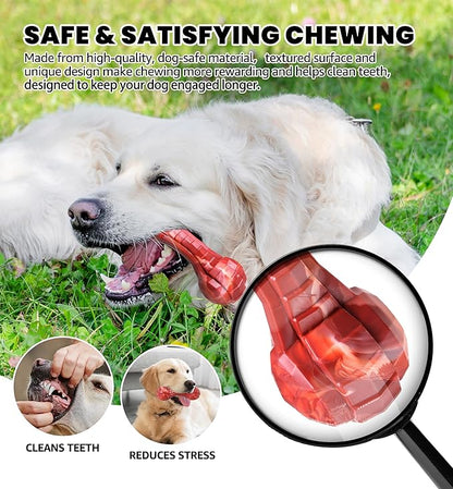 Durable Dog Chew Toy for Aggressive Chewers, Ultra Tough Dental Toy for Teeth Cleaning, Boredom Anxiety Relief, Long-Lasting Toy for All Dog Sizes & Teething Puppies, Keep Them Busy