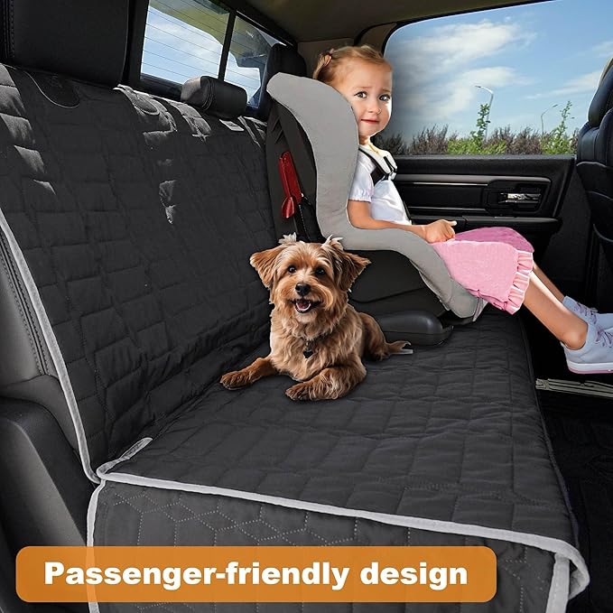 Reliadura Dog Car Seat Cover for Back Seat, Car Seat Covers for Pets, Nonslip Backseat Cover Protector, Washable Bench Seat Covers for Trucks & SUV