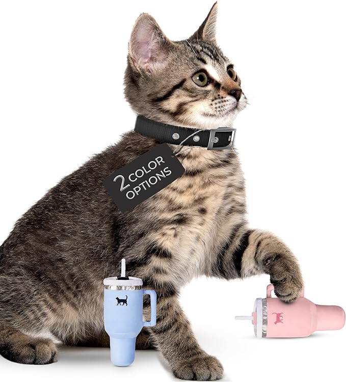 Kitty Cup Catnip Toy - Easter & Birthday Cat Gift Toy with Catnip & Crinkle, Funny Gift for Girl Indoor Kitten (Pink Peach Dust)