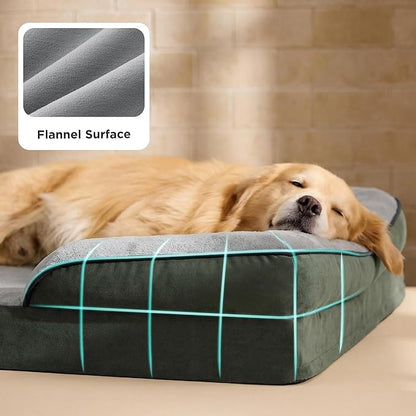 Bedsure XL Plus Orthopedic Dog Bed for Extra Large Dogs - Waterproof XLarge Dog Cat Bed, Comfort Dogs Couch Sofa with Washable Removable Cover, Pet Bed with Nonskid Bottom, Boreal Canopy Green, 48"
