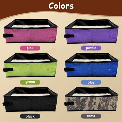 Foldable Travel Litter Box for Cats, Portable Cat Litter Box Waterproof, 15.75 * 11.82 * 3.94 Inches, Traveling & Camping Cat Supplies
