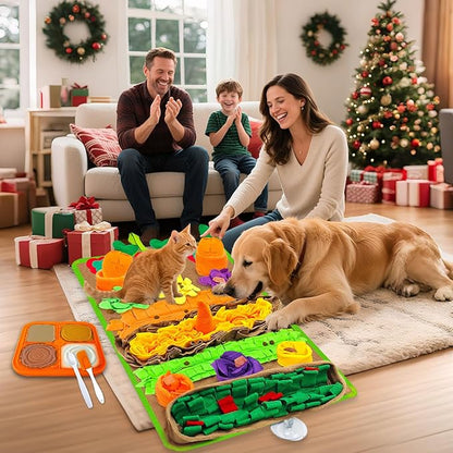 Snuffle Mat for Dogs Large Breed and Lick Mat Set, Interactive Dog Enrichment Puzzle Toys for Puppy Small Medium Large Dogs Cats, Cognitive Sniff Foraging Mats Slow Feeding Mental Stimulation