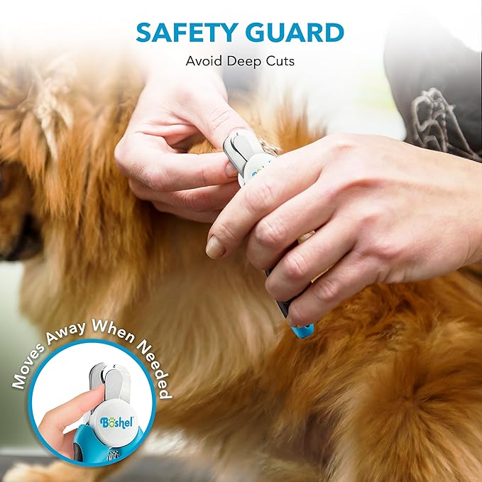 Boshel Dog and Cat Nail Clipper with Safety Guard, Razor-Sharp Toenail Cutter with Nail File, Ideal for Smaller Pets