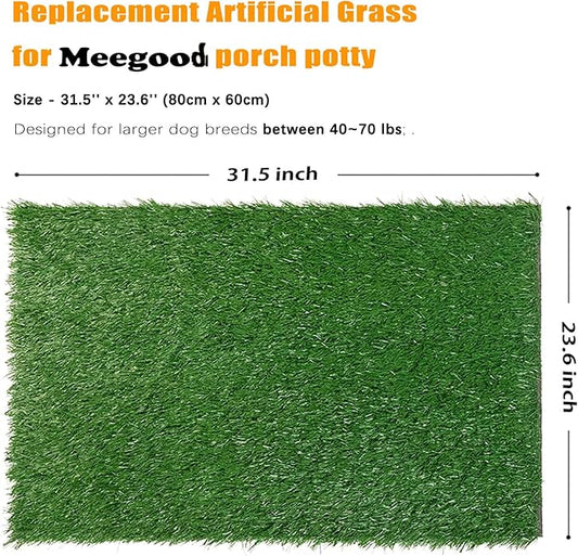 Replacement Artificial Grass for Dog Potty – 31.5" x 23.6" Large Fake Grass Pad, Quick-Dry Drainage Backing, Odor Control & UV Resistant, for Indoor/Outdoor Dog Potty Tray (Grass Only)