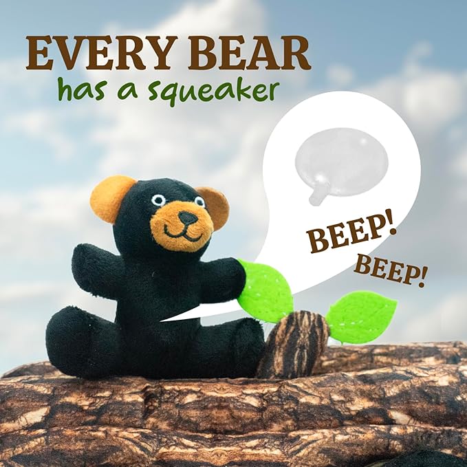 Laifug Hidden Bear Plush Dog Toy, Interactive Barking Dog Toy Playing Hide and Seek, Five in One Bear, Plush Puzzle, Suitable for Dogs of All Stages (Brown, XL)