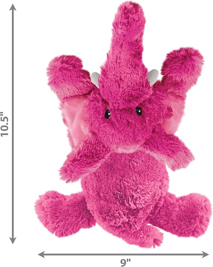 KONG Cozie Plush Dog Toys 2 Pack – Durable & Soft Squeaky Toys for Medium Dogs – Assorted Animal Characters (Elmer The Elephant)