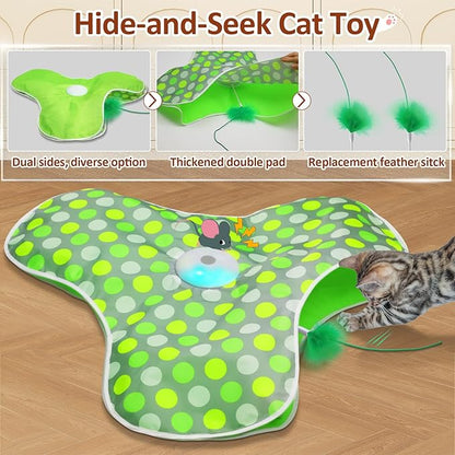 Hide and Seek Cat Toys and Replacement Feather Wand (3 Pcs)