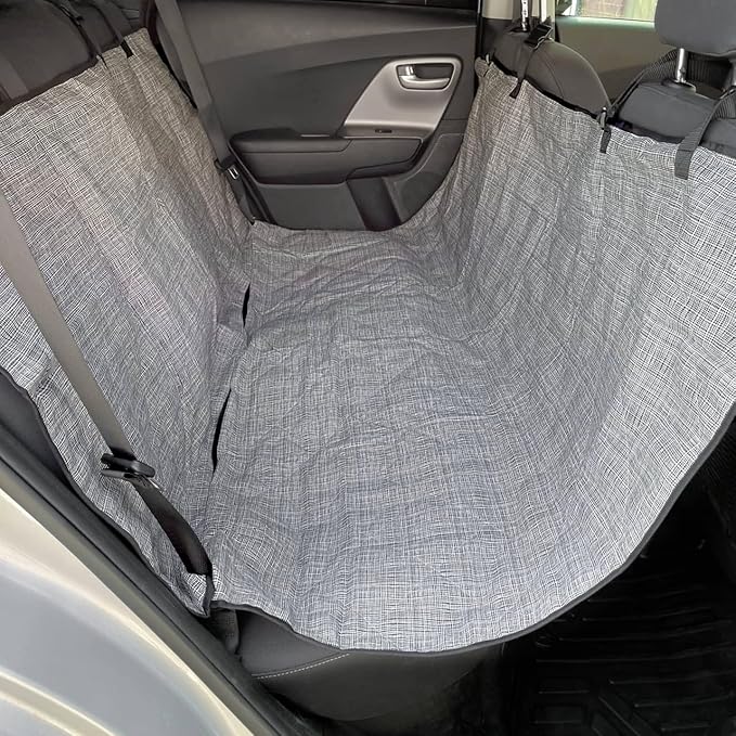 Molly Mutt 3-in-1 Back Seat Cover for Dogs, 100% Cotton Canvas Back Seat Hammock with Headrest Straps, Belt Slots, & Anchors, Non-Skid Cargo Area Cover, Machine Washable, No Harmful Chemicals, 56"x56"