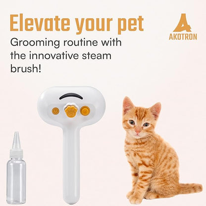Cat Steam Brush 2024 New Rechargeable Self-Cleaning Pet Grooming Tool for Indoor Cats Long and Short Hair Cats and Dogs Steamy Hair Comb Steamy Massage Shedding Relief, white