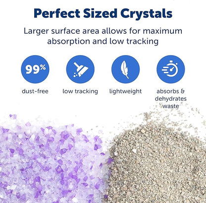 PetSafe ScoopFree Premium Crystal Cat Litter - Outperforms Clay Litter - Refill Packs - Reusable Tray Compatible - Lavender Scent - 4.3 lb Bags - 2 Pack