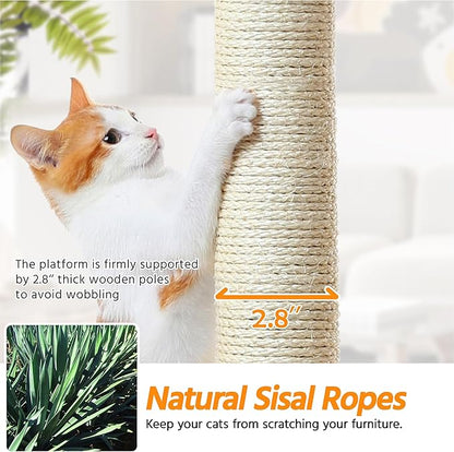 Yaheetech Multi-Level Cat Trees Cat Towers 79in Cat Tree for Indoor Cats with Sisal-Covered Scratching Posts, Plush Perches and Stable Condo for Kittens, Cats and Pets, Beige