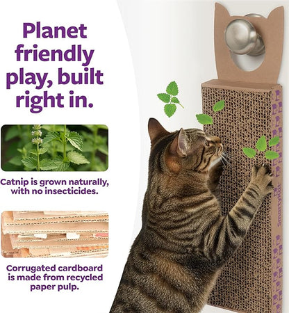 SmartyKat Scratch Up Corrugated Hanging Cat Scratcher, Catnip Infusion Technology - Brown, Single Wide