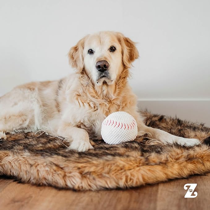 ZippyPaws SportsBallz - Dog Squeaky Toys to Keep Them Busy, Funny Plush for Small, Medium, & Large Dogs, Cute Stuffed Puppy Toy, Pet Products, Gift for All Breeds, Interactive Squeaker - Baseball
