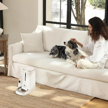 FUKUMARU Automatic Cat Feeder with Rotating Camera,1080P HD Video with Night Vision, 5G WiFi APP Control Pet Feeder, 2-Way Audio, Low Food, Motion & Sound Alerts