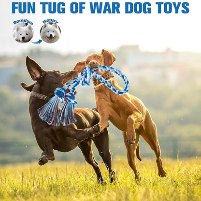 BINGPET 2 Pack Dog Rope Toy for Large and Medium Dogs,Heavy Duty Tug of War Dog Toy,Cotton Tough Dog Chew Teething Toys for Aggressive Chewers