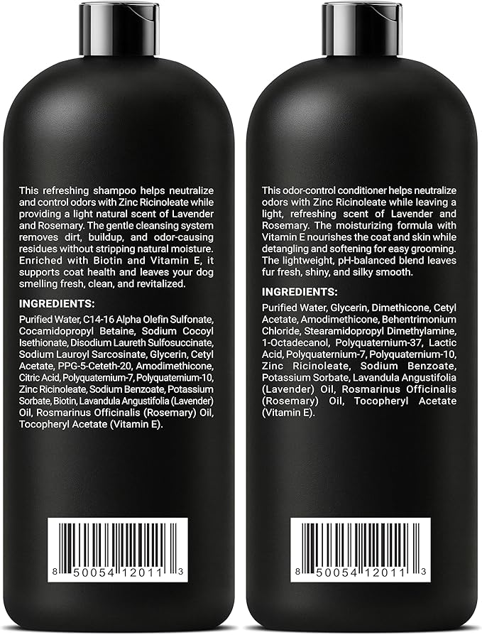 ALFIE'S CHOICE Dog Shampoo for Smelly Dogs | Fresh & Clean Shampoo and Conditioner Set | 16 fl oz Each | Lavender & Rosemary Deodorizing Wash | Odor Control for All Breeds | Made in USA