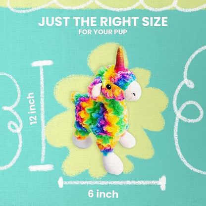 Snugarooz Momma Llama Dog Toy with Repair Patch – Soft Tie-Dye Plush with Iridescent Horn – Crinkle & Squeaker – Ideal Cuddle Buddy for Your Pet