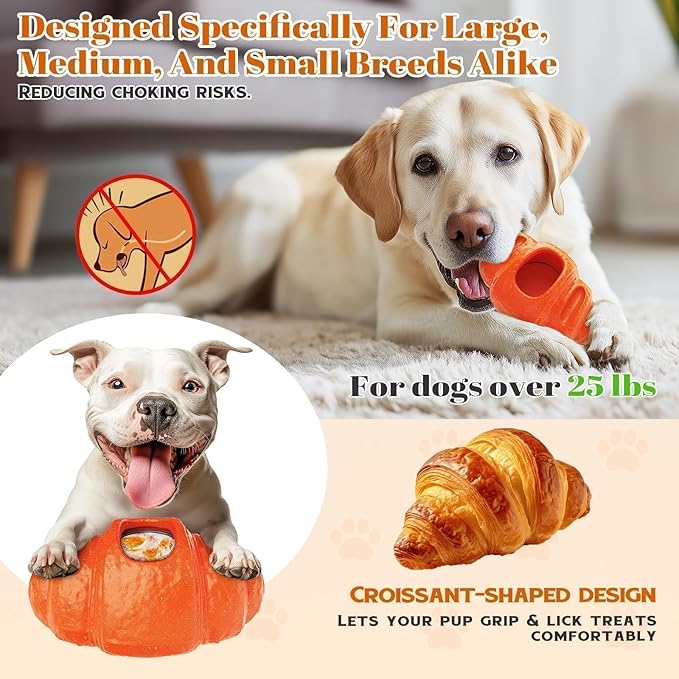 Dog Toys for Large Dogs, Dog Toys for Aggressive Chewers, Anxiety Relief for Dogs Toy, Indestructible Frozen Treat Toy National Pet Day Gifts for Peanut Butter Reduces Anxiety