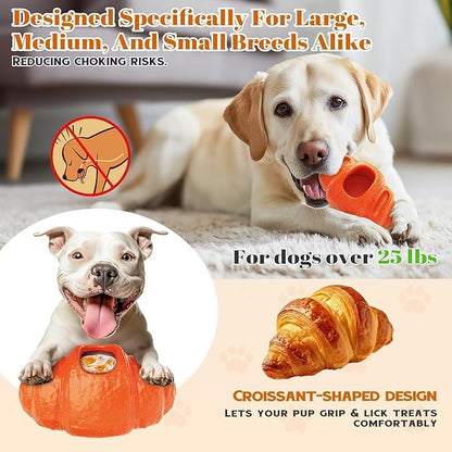 Dog Toys for Large Dogs, Dog Toys for Aggressive Chewers, Anxiety Relief for Dogs Toy, Indestructible Frozen Treat Toy National Pet Day Gifts for Peanut Butter Reduces Anxiety