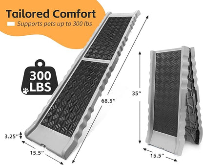 PawStep 50893 Pet Ramp with Soft Traction – Lightweight Portable Dog & Cat Ramp for Beds, Couches, Cars & SUVs, Non-Slip Surface for Senior & Small Pets