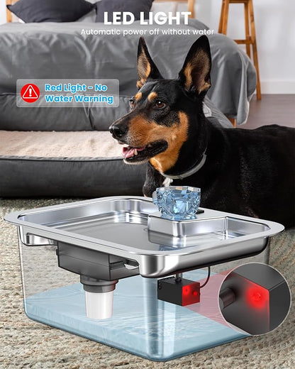 Dog Water Fountain Pump Replacement for Stainless Steel Pet Water Fountain for Large Dogs, Replacement Pump for D2223, D2341, D2322,D2419 Models, Quiet and Safe