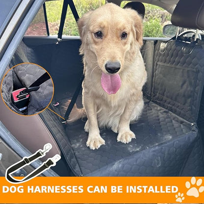 ROCCS Dog Seat Cover for Back Seat with Hard Botton Holds 450lbs,Universal Car Truck Back Seat Extender for Dogs Travle Hammock Bed Waterproof
