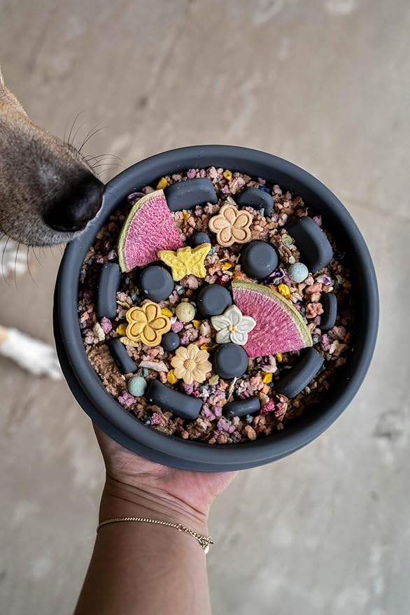 Slow Mo Bowl | Slow Feeder Dog Bowl for Fast Eaters, Improves Digestion & Reduces Bloating, Fun Interactive Design, & Dishwasher Safe | Kubi Pets