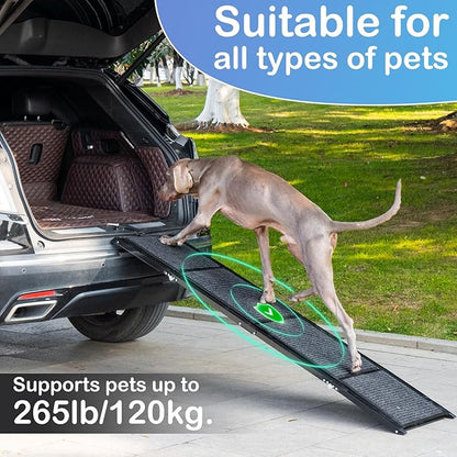 Uross Dog Ramp for Car 71" Long- Collapsible Pet Ramps for Large Dogs SUV Truck Folding Outdoor Dog Ramp for Porch Steps