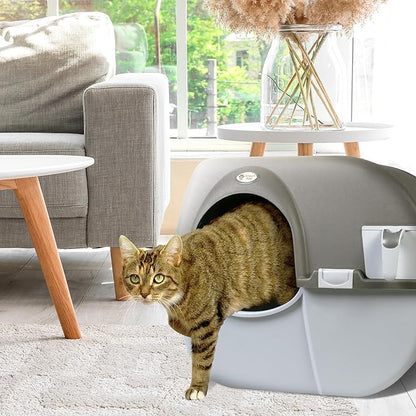 Omega Paw NRA15 Self Cleaning Litter Box Regular Size,Grey