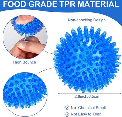 Hanaive 36 Pcs Squeaky Balls for Dogs Squeaky Dog Toys Bulk 2.5 Inch Spiky Pet Chew Balls Interactive Fetch Toys for Puppy Cleans Teeth and Training