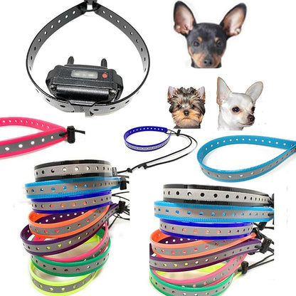 Replacement GPS eCollar with Adjustable Bungee, Multi-Hole Design, and Secure Toggle Closure for Small Dogs (Reflective Red, Small Neck)