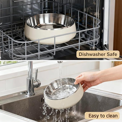 Stainless Steel Dog Bowls,32 oz. Dog Food Bowls,Insulated Dog Bowl,Non Slip,Dishwasher Safe