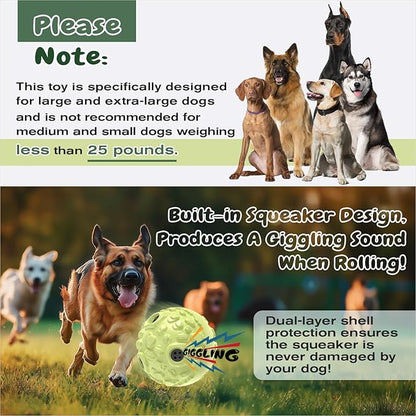 KADTC Extra-Large Size Durable Dog Giggle Ball U.S. Patent & Brand & Design for Large Aggressive Chewers Breed Dogs Wobble Giggling Toy Interactive Play for Indoor Outdoor