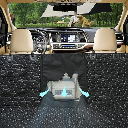 Dog Seat Covers for SUV Back Seat,100% Waterproof Dog Hammock for Car, 600D Heavy Durable Backseat Cover for Dogs in Car, Back Seat Cover for Midsize SUV Highlander/Pilot/Outback/Explorer/Cherokee