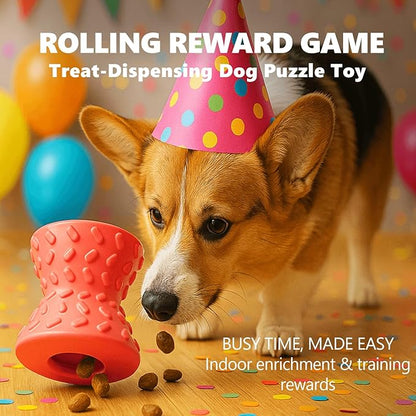 Dog Puzzle Toys, Treat-Dispensing Puzzle Ball – Interactive Rubber Dog Toy for Small & Medium Dogs, Rolling Reward Game for Training & Slow Feeding