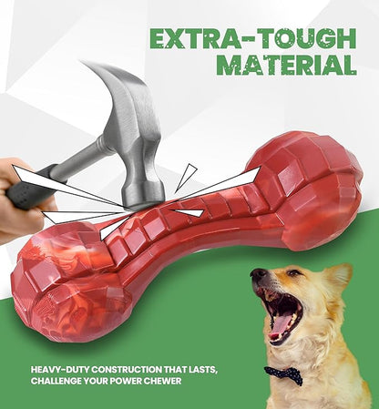 Durable Dog Chew Toy for Aggressive Chewers, Ultra Tough Dental Toy for Teeth Cleaning, Boredom Anxiety Relief, Long-Lasting Toy for All Dog Sizes & Teething Puppies, Keep Them Busy