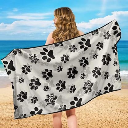 SEANATIVE Dogs Paw Car Towel Seat Covers Auto Seat Towel Protector - Sweat Absorber for Family Road Trips Sports Swimming Hiking, Automotive Seat Protector Car Interior Accessories