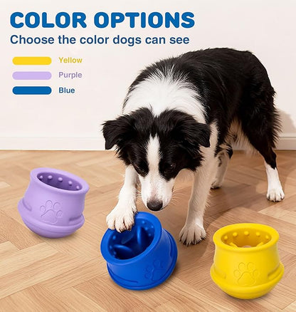 Frozen Dog Enrichment Toys, Dog Toys to Keep Them Busy-Swinging Stuffable & Slow Feeder & Nature Rubber & Dishwasher Safe, Long-Lasting Interactive Dog Toy, Dog Licking Toy, Navy, M