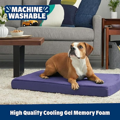 Barkbox Orthopedic Dog Bed with Memory Foam - Comfortable, Durable & Machine Washable Pet Bed - XL - Navy