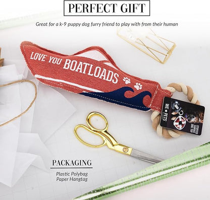 Pavilion - Love You Boatloads - 13" Puppy Dog Toy with Rope Handle K-9 Furry Companion Boat Lake Beach Gift