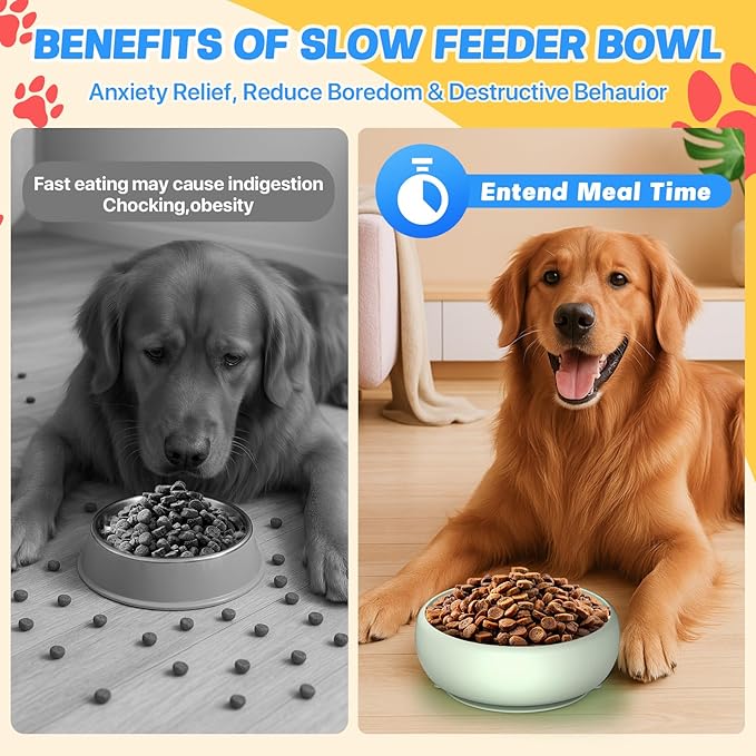 Pawinner 2 Pack Dog Lick Bowl, Freeze Lick Mat for Dogs, Food Grade Silicone, Non-Slip Slow Feeder Licking Bowl with Suction Cups, Enrichment Puzzle Feeder for Distraction(Green)