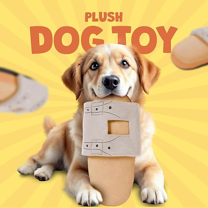 Shoe Parody Dog Toy – Funny Crinkle & Squeaky Dog Toys for Interactive Play and Training – Durable, Easy to Clean, Birthday Gifts for Small, Medium and Large Dogs