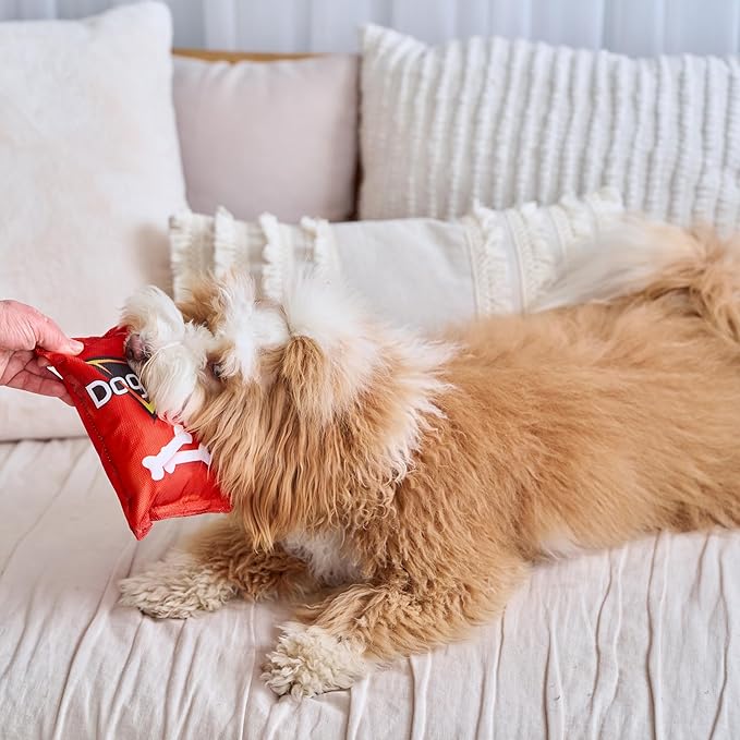 SPOT Fun Foods Dogritos Chips –Plush Squeaker Toy for Small and Medium Dogs, Interactive and Chew-Friendly with a Whimsical Doritos Design, 8-inch