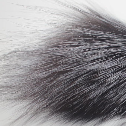 Real Raccoon/Marten Tail Fur Cat Dog Toy with High Strength Elastic Carbon Fiber Fishing Rod (Fox Fur)